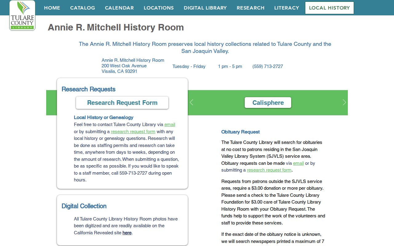 Dinuba people search local history records at Tulare County Library