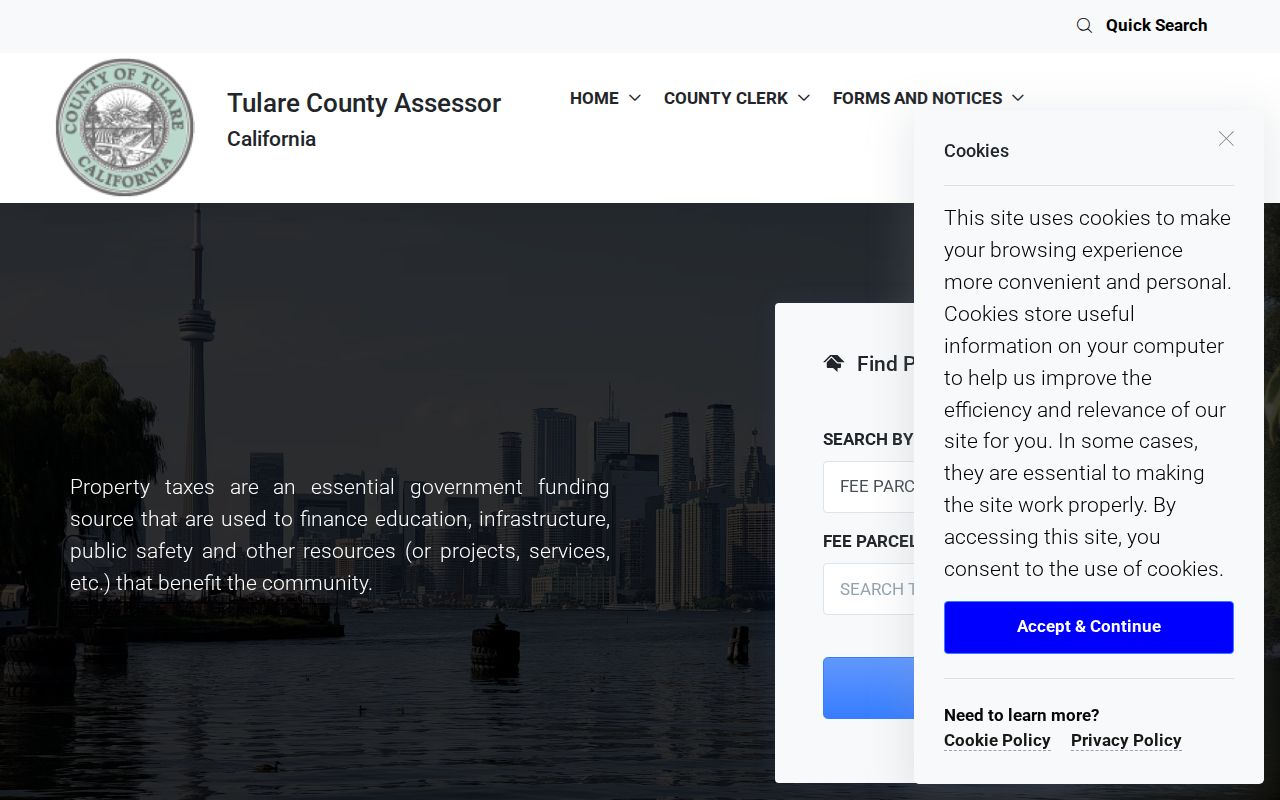 Dinuba people search property records in the Tulare County assessor search