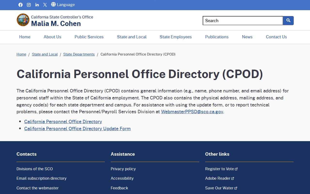 Dinuba people directories California Personnel Office Directory